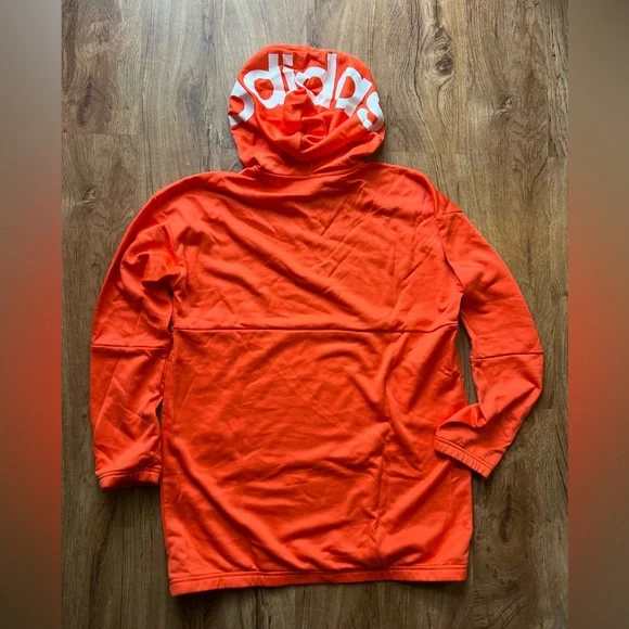 Adidas Lightweight Orange Hoodie / Sweatshirt Men’s Medium - Picture 2 of 5